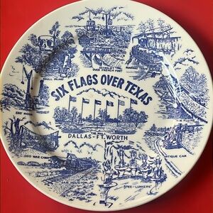 1970’s Six Flags over Texas original 10” souvenir plate Skull island spee-lunker